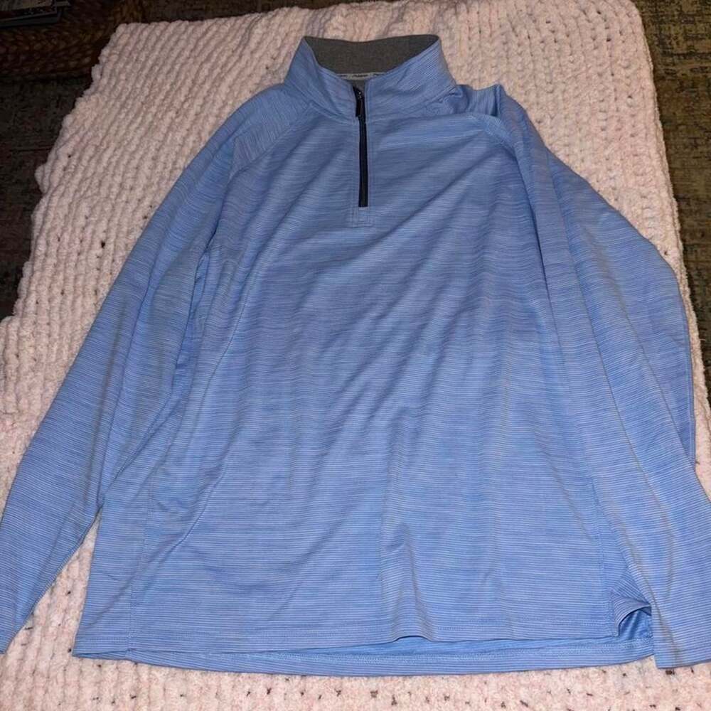Flag & Anthem Performance Quarter-Zip XXL Light Blue Micro-Stripe